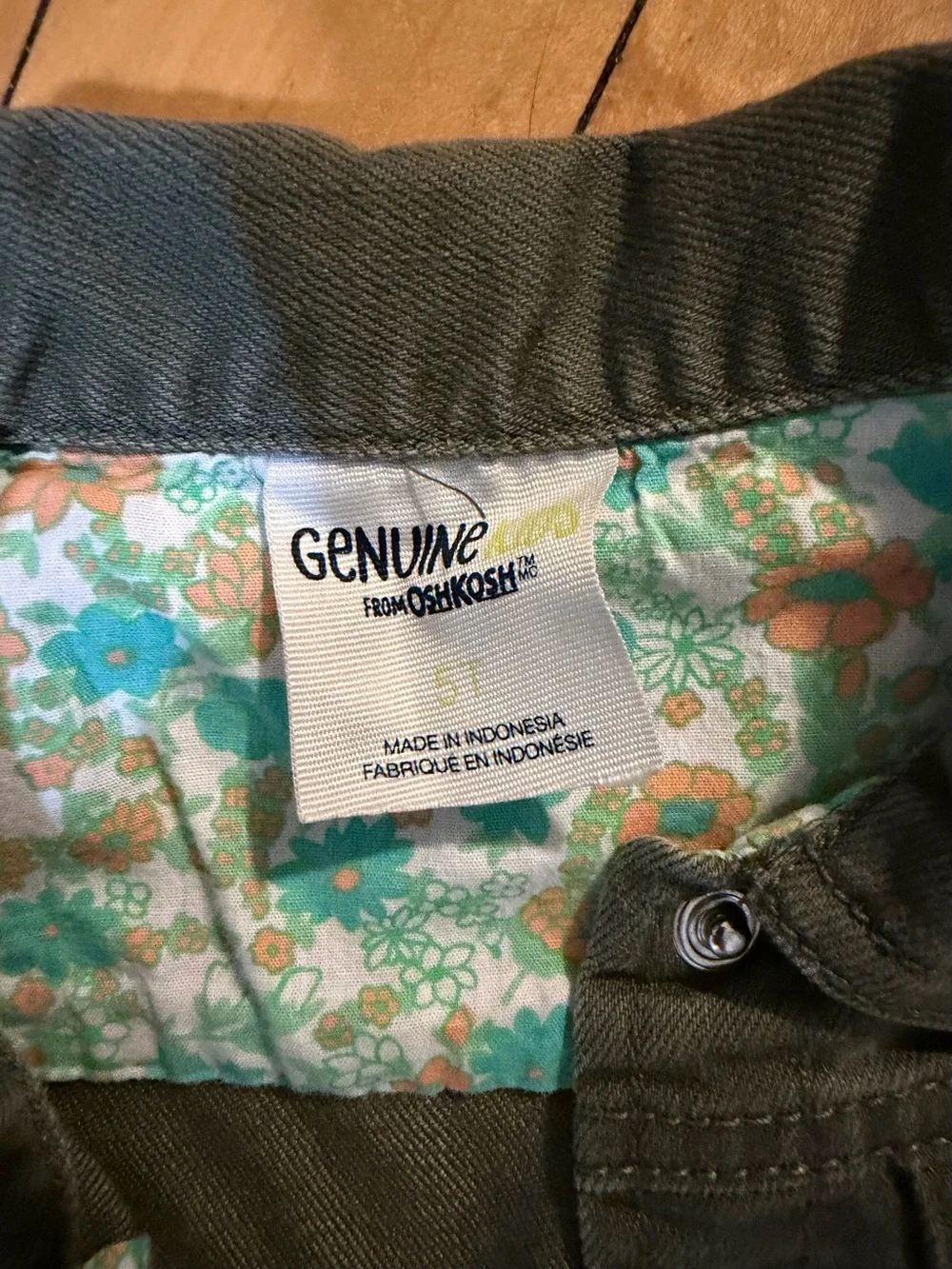 OshKosh B'gosh Olive Ruffle Hem Jean Jacket